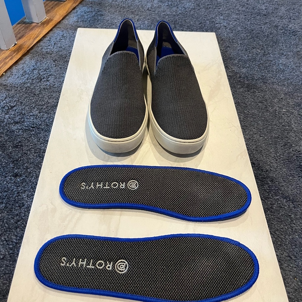 Rothy steel gray slip on sneakers